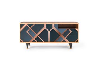 StoryZ Mueble de TV azul-verde 2 cajones y 2 puertas L 125 cm