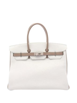 Herm&egrave;s 2020 Taurillon Clemence Birkin Retourne 35 handbag - White