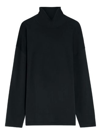 Christophe Lemaire T-shirt met hoge hals en lange mouwen - Zwart