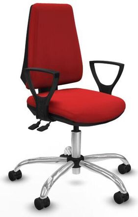 Piqueras y Crespo Piqueras Y Crespo - Elche as similpiel rojo brazos fijos base cromada ruedas nailon 65mm