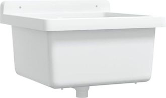 vidaXL Fregadero lavabo de pared resina blanco 40x40x24 cm Vidaxl