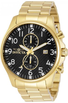 Invicta Specialty 0382 Heren Horloge - Quartz Uurwerk - Roestvrij Staal met zwarte Wijzerplaat - 48mm