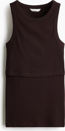 H&M MAMA Geripptes Still-Tanktop - Dunkelbraun