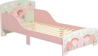 OEM Cama Para Ni&ntilde;os 143x77x60 Cm Cama Infantil De 3-6 A&ntilde;os Con Barreras De Protecci&oacute;n Y Estampados Carga M&aacute;x. 40 Kg Rosa