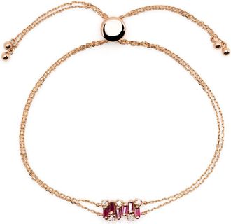 Suzanne Kalan 18kt Yellow Gold Shimmer Mini Ruby Bracelet - Womens - 18kt Gold