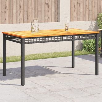 vidaXL Vidaxl - Mesa De Jard&iacute;n Rat&aacute;n Sint&eacute;tico Madera Acacia Negro 140x80x75 Cm