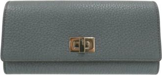 Fendi Pre-owned Wallets, female, Blue, Size: ONE SIZE Pre-owned Leather Wallet