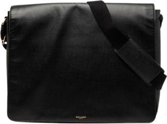 Saint Laurent Pre-owned Messenger Bag - Heren - Vintage Schoudertas - Zwart - ONE Size - Leer - Vintage