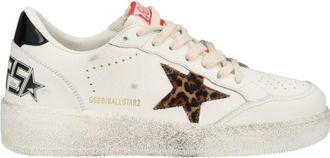 Golden Goose Ballstar Distressed White Cow Leather Sneakers