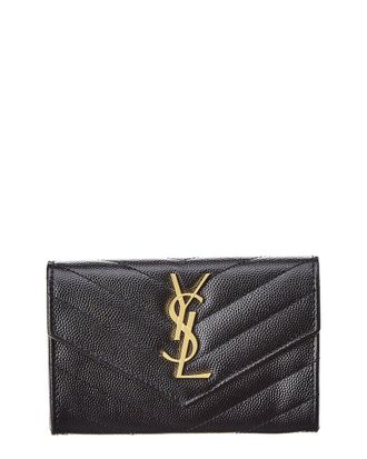 Saint Laurent Small Matelasse Leather Envelope Wallet