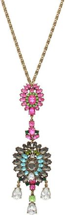 Olivia Welles Floral Detail Necklace in Burnished Gold /Multi at Nordstrom Rack