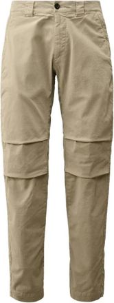 C.P. Company Vintage Khaki Stretch Satijn Ergonomische Broek - Heren - Slim Fit Broeken - Beige - L - Satijn - Broeken