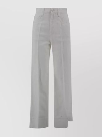 Brunello Cucinelli cotton linen mid-rise wide-leg jeans