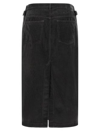 Pinko Corduroy Midi Skirt - Black