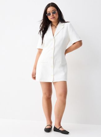 Twik Womens Shoulder pad jacket mini-dress