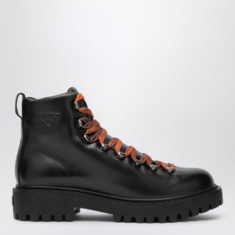 Prada Stivaletti stringati neri in pelle