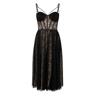 Elisabetta Franchi Party Dresses, female, Black, Size: L Dress in Lace