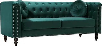 Vente-Unique Vente-unique - Divano 3 Posti In Velluto Verde Smeraldo - Turner