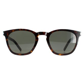 Saint Laurent Square Dark Havana Grey SL 28 SLIM Sunglasses in Brown
