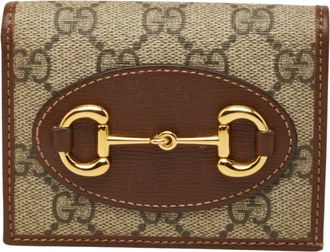 Gucci Beige Brown Pvc Leather Wallet (Bi-Fold) (Pre-Owned)