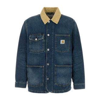 Carhartt Work in Progress Carhartt Wip, Denim Jackets, male, Blue, Size: XL Warren Chore Coat