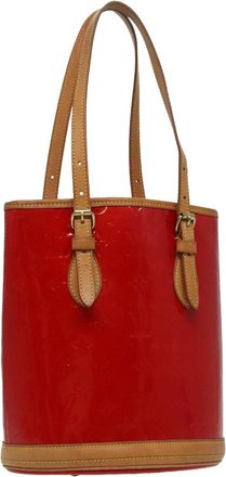 Louis Vuitton Bucket Bag Monogram Vernis Red Patent_Leather Bag (Pre-Owned)