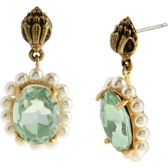 Kurt Geiger Eagle Head Crystal Drop Earrings in Light Green at Nordstrom