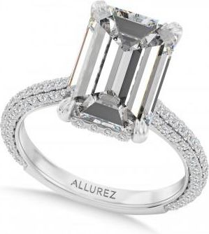 Allurez Emerald Lab Diamond Engagement Ring Platinum (2.90ct)