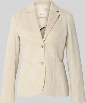 GANT Regular Fit Blazer mit Reverskragen in Sand, Gr&ouml;&szlig;e 38