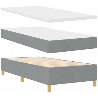 vidaXL Cama Con Somier Con Colch&oacute;n Gris Claro 80 X 200 Cm Tela Vidaxl