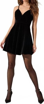 Astr Dauphine Velvet Mini Skater Dress In Black