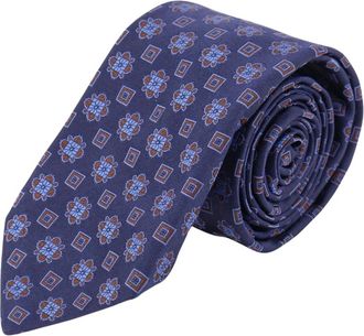 Kiton Zijden Stropdas - Heren - Stropdassen - Blauw - ONE Size - Accessoires