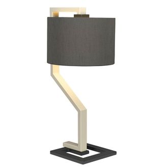 Loops Table Lamp Whale Shade Cream & Dark Grey Painted Metal Base LED E27 60W Bulb