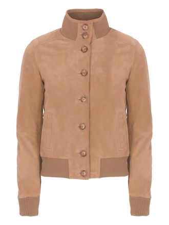 Bully button-up leather jacket - women - Leather - 40 - Brown