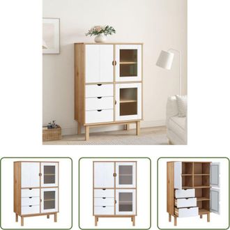 vidaXL vidaXL Credenza in pino - Credenza OTTA Marrone e Bianco 85x43x125 cm in Legno di Pino