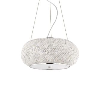 Ideal Lux Ideal Lux - Pasha - L&aacute;mpara Colgante De Techo Con 6 Luces, Cromada Con Cristales, E14