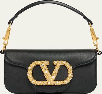 Valentino Garavani Loco Studded VLOGO Small Leather Shoulder Bag