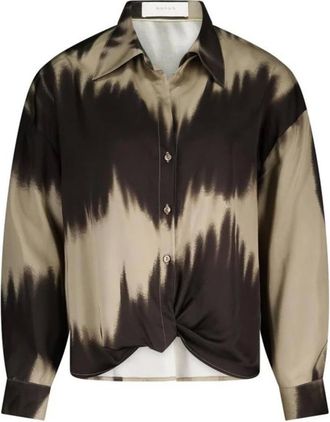 Nukus Nukus, Dames, Blouses & Shirts, Bruin, Maat: XL