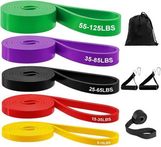 OEM Kit De Bandas De Resistencia, 5 Niveles Diferentes, Bandas De Fitness, Con Anclaje Para Puerta, Asa Y Bolsa De Transporte, Ideal Para Yoga, Pilates Y 