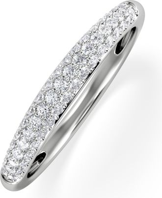 The Diamond Store Lab Diamond Micro Pave Half Eternity Ring 0.30ct in 9k White Gold