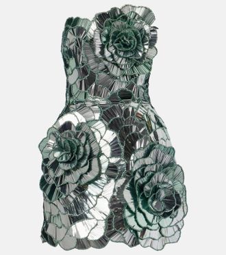 Oscar De La Renta Abito bustier con paillettes