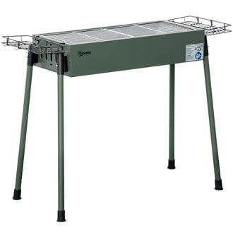 OUTSUNNY Barbacoa de carb&oacute;n 94x39x70 cm verde oscuro