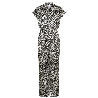 Dante6 Luipaardprint Jumpsuit met Cap Mouwen - Dames - Jumpsuits & Playsuits - Veelkleurig - Maat: XS Poliester