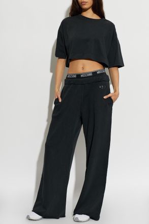 Moschino Active Cropped Top, Womens, Black