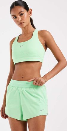 Nike Swift Dri-FIT shorts 2 in 1 a vita media in verde neon