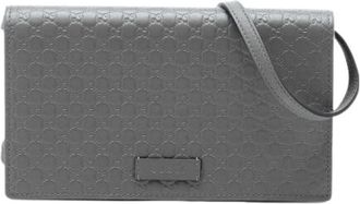 Gucci Borsa Crossbody in Pelle Pre-owned con Effetto Goffrato - - Pre-owned - Donna - Grigio - ONE SIZE