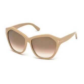 Tom Ford FT031772L Cat-Eye Full Rim Sunglasses - Beige