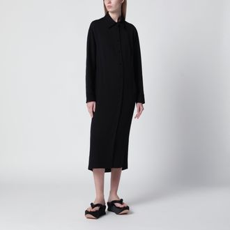 Balenciaga Black shirt dress in wool and silk