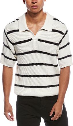 Frame Denim Frame Denim Striped Silk-Blend Polo Sweater