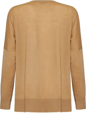Blanca Vita Wool Crew Neck Sweater - Camel